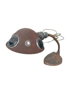 Antique Faries Gooseneck Desk Lamp Cast Iron Jeweled Shade Industrial Steampunk