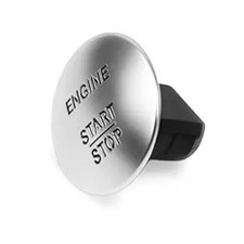 Keyless Push Start Button Cover Engine Start Stop Button Cover Ignition Silver