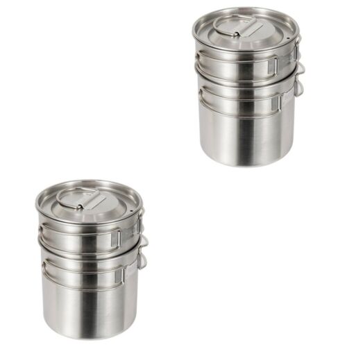 Stainless Steel Folding Pot Set Baby Travel Collapsible Handle Camp Mug - Picture 7 of 17