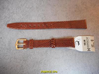Bracelet De Montre HIRSCH En Cuir Lézard - Taille 12 Marron - Neuf Sans étiquette - N°92A
