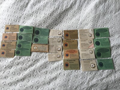 27 x John Player Zigarettengutscheine - 8 verschiedene Sorten - Nr 6, Nr 10