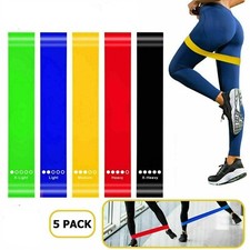 Resistance Loop Bands Exercise Sports Fitness Home Full Set FREE SKIPPING ROPE