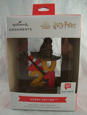 Hallmark Walgreen Exclusive Harry Potter Sorting Hat & Wand 2021 Ornament New