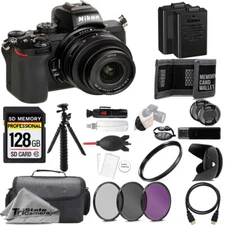 Nikon Z50 Camera +16-50mm Lens +128GB + Extra Battery+ 3 PC Filter-Accessory Kit