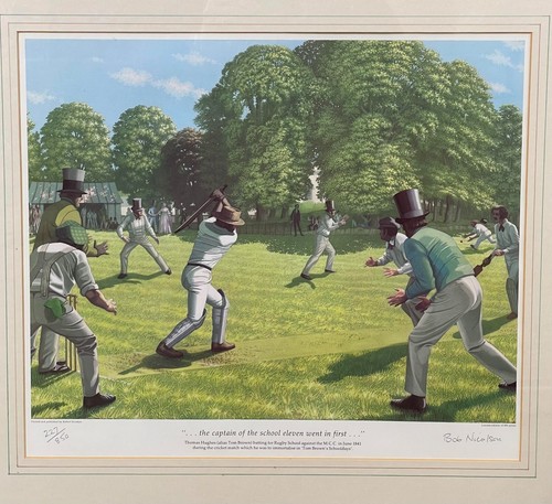 Pair of Signed Limited Edition Rugby School Sport Prints by Robert Nicholson - Picture 12 of 17