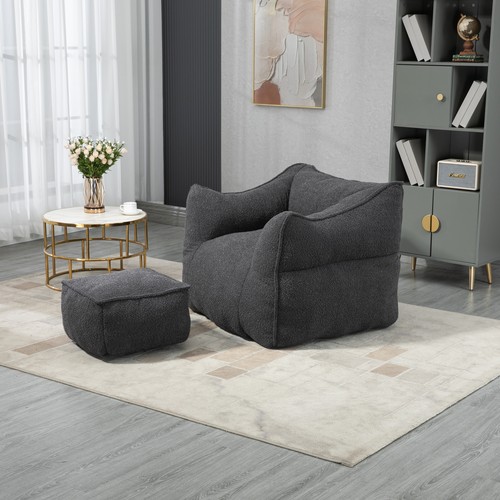COOLMORE Bean Bag Chair Lazy Sofa/Footstool Durable Comfort Lounger High Back Be