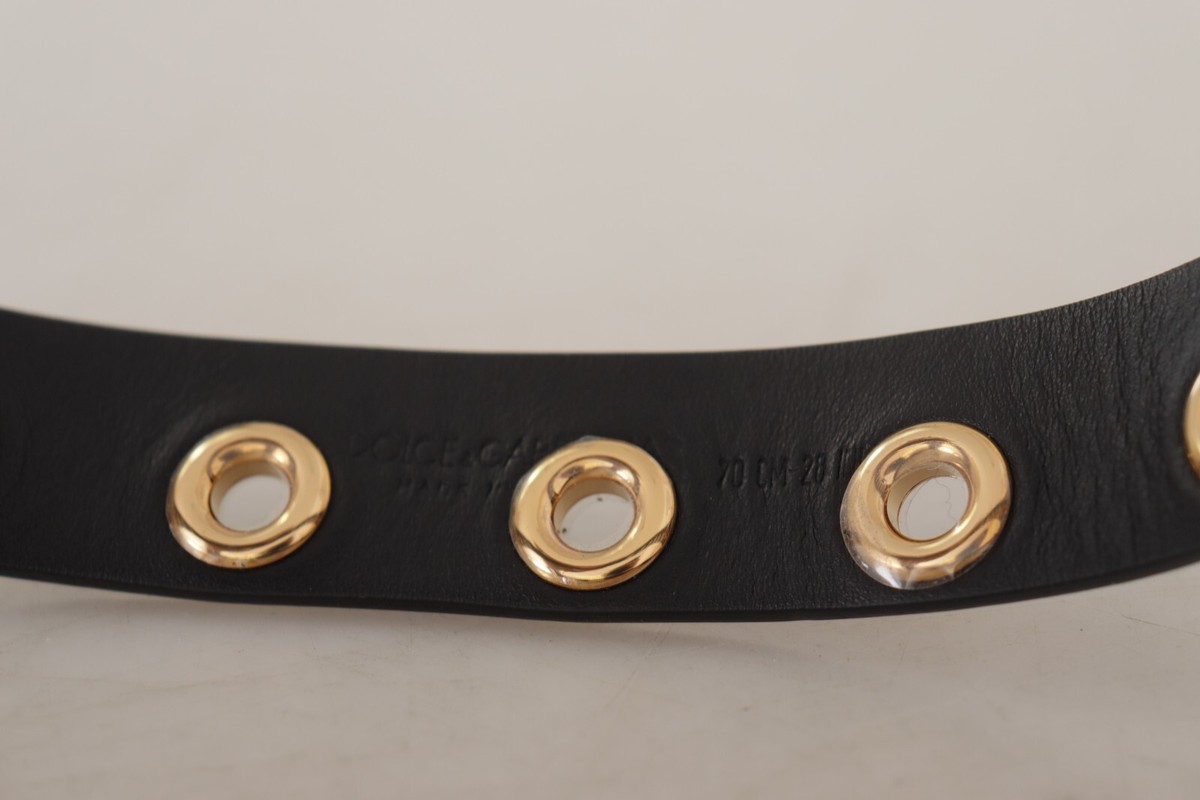 D&G DOLCE&GABBANA eyelet leather belt
