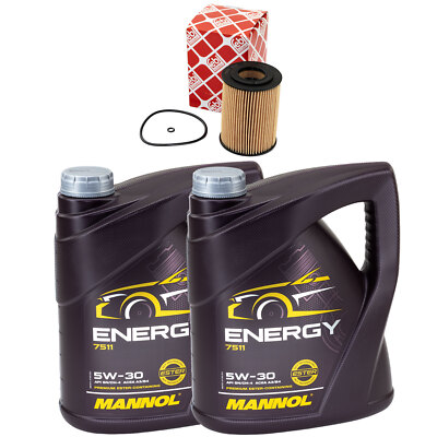 Motoröl Set MANNOL Energy 5W-30 8 Liter + Ölfilter für Mercedes C-Klasse CLS GLK