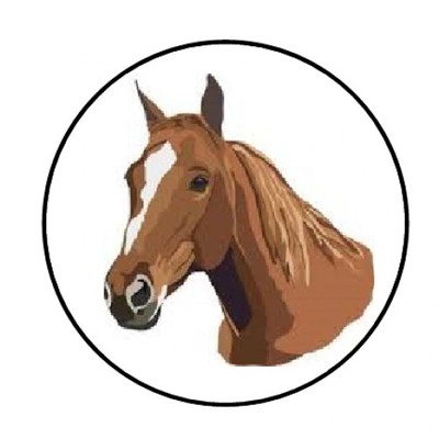 48 HORSE HEAD ENVELOPE SEALS LABELS STICKERS 1.2'' ROUND