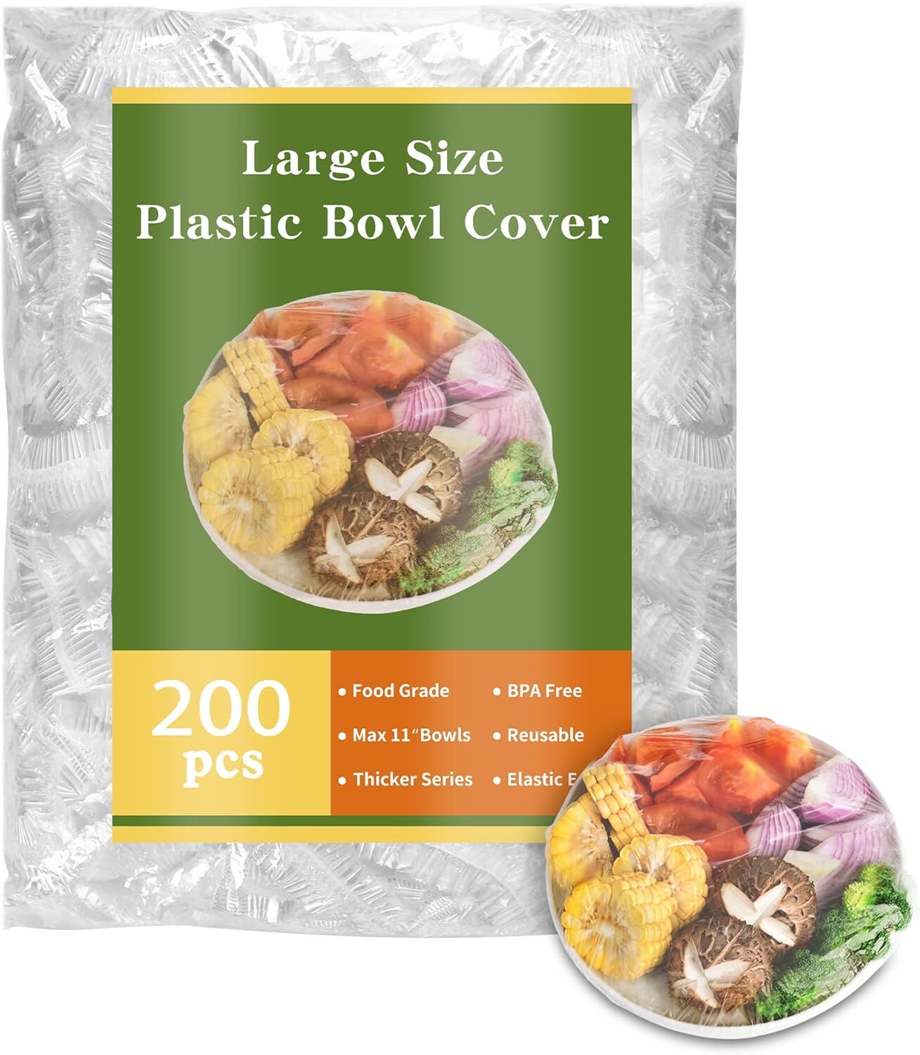 200 Bowl Covers Bread Proofing Large Elastic Reusable Plastic Wrap for Food Stor