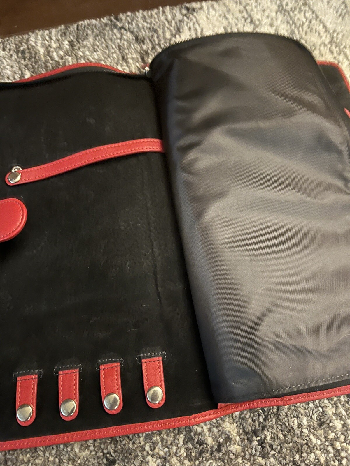 Leatherology Travel Jewelry Case Red Leather Buttery Soft 11” x 6” eBay