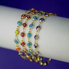 14k Yellow Gold Evil Eye Bracelet