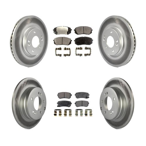 For Hyundai Sonata GAS engine Front Rear Coat Brake Rotors Semi-Metallic Pad Kit - Picture 1 of 14