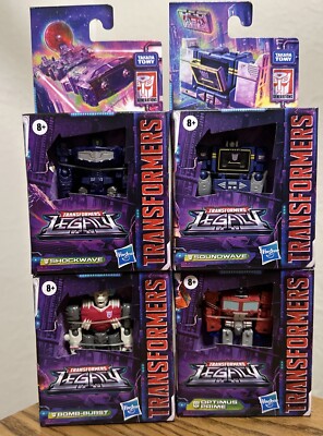 NIB Lot of 4 Transformers Legacy 3  Figures - Bomb-Burst Optimus Prime Shockwave
