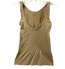 Womens Tank Top Size XL Tummy Control Cami Beige Shapewear