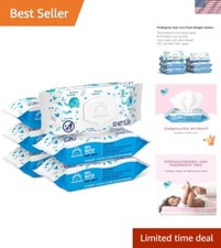 Sensitive Skin Baby Wipes - 6 Packs of Alcohol-Free, Hypoallergenic 432 Count