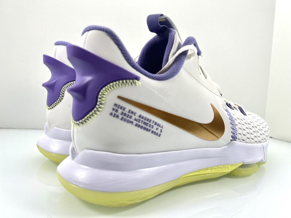 NIKE LEBRON WITNESS V 5 SUMMIT WHITE METALLIC BRONZE LAKERS