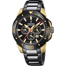 Festina F20644/1 Men's Chrono Bike Black Steel Bracelet Watch