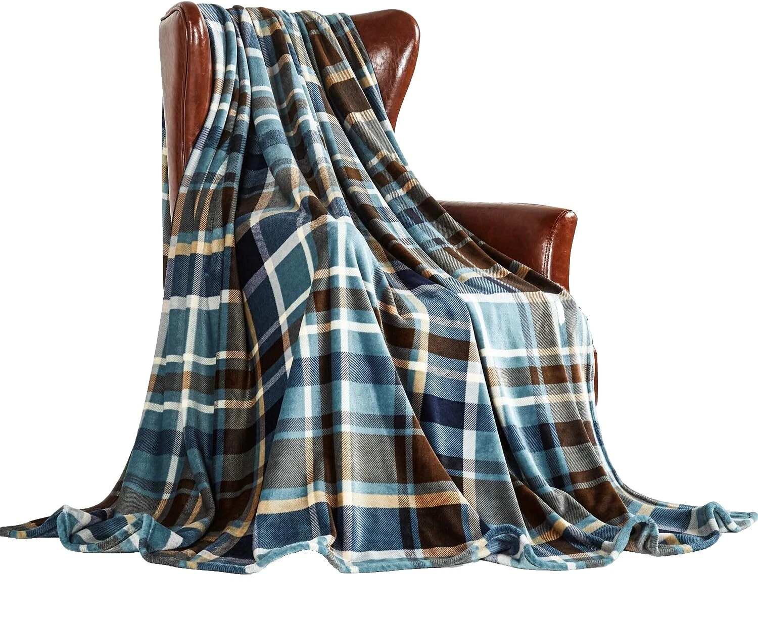 Cobijas y mantas de vacaciones a cuadros de poliéster