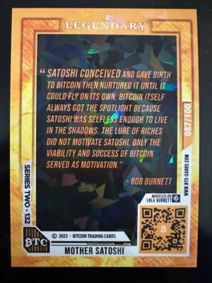 2023 Bitcoin Trading Cards Series 2 Mother Satoshi #132 Legendary