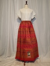 Womens Long Skirt Sarong Elastic Waist Cambodian Khmer Southeast Asia