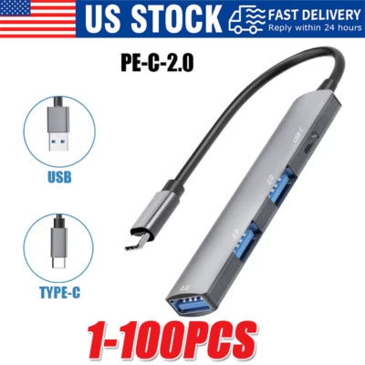 USB C Hub 4 Ports Type C to USB 3.0 Hub Adapter For MacBook Pro Mac Samsung Lot