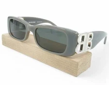 [BB0096S-014] Womens Balenciaga Rectangular Sunglasses - Grey/Silver