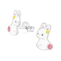 Hasen Ohrringe 925 Silber - Kinder MäDchen Ohrstecker Hase Kinderohrringe Ostern