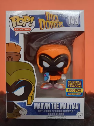 Funko Pop! Marvin The Martian #143 Neon Orange SDCC Excl. Excellent Cond. 