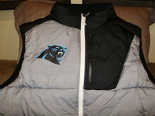 NFL Carolina Panthers Nike Champ Drive Puffer Cremallera Completa Chaleco Chaqueta Para Hombre Mediana