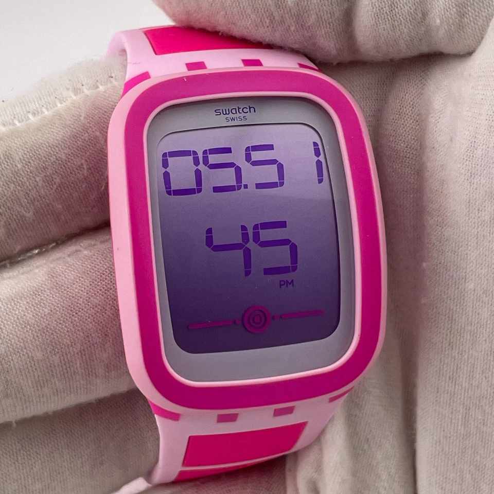 Reloj Swatch Touch Mujer 39mm Estuche Digital Cronógrafo Alarma Correa Goma Foto 4 de 4