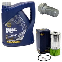 MotoröL Set 10W40 5 Liter + ÖLfilter SF 501 + Schraube FüR Mercedes 100 Bus W631