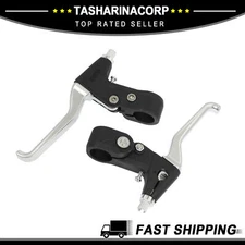 Universal 2pcs 22mm 0.87" Handle Hand Brake Lever for Bike Bicycle Black Silver