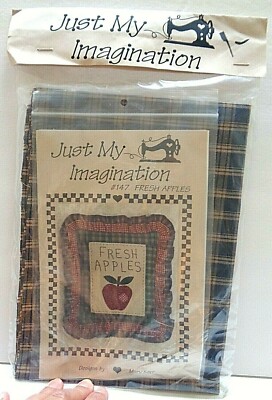 Fresh Apples #147 by Just my Imagination Patterns Pillow~~County Folk Art