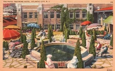 Vintage Postcard 1948 Distinctive Traymore Hotel Patio Atlantic City New Jersey