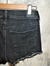AMERICAN EAGLE SUPER SUPER STRETCH HI RISE SHORTIE DENIM SHORTS SIZE 6.. WOW .