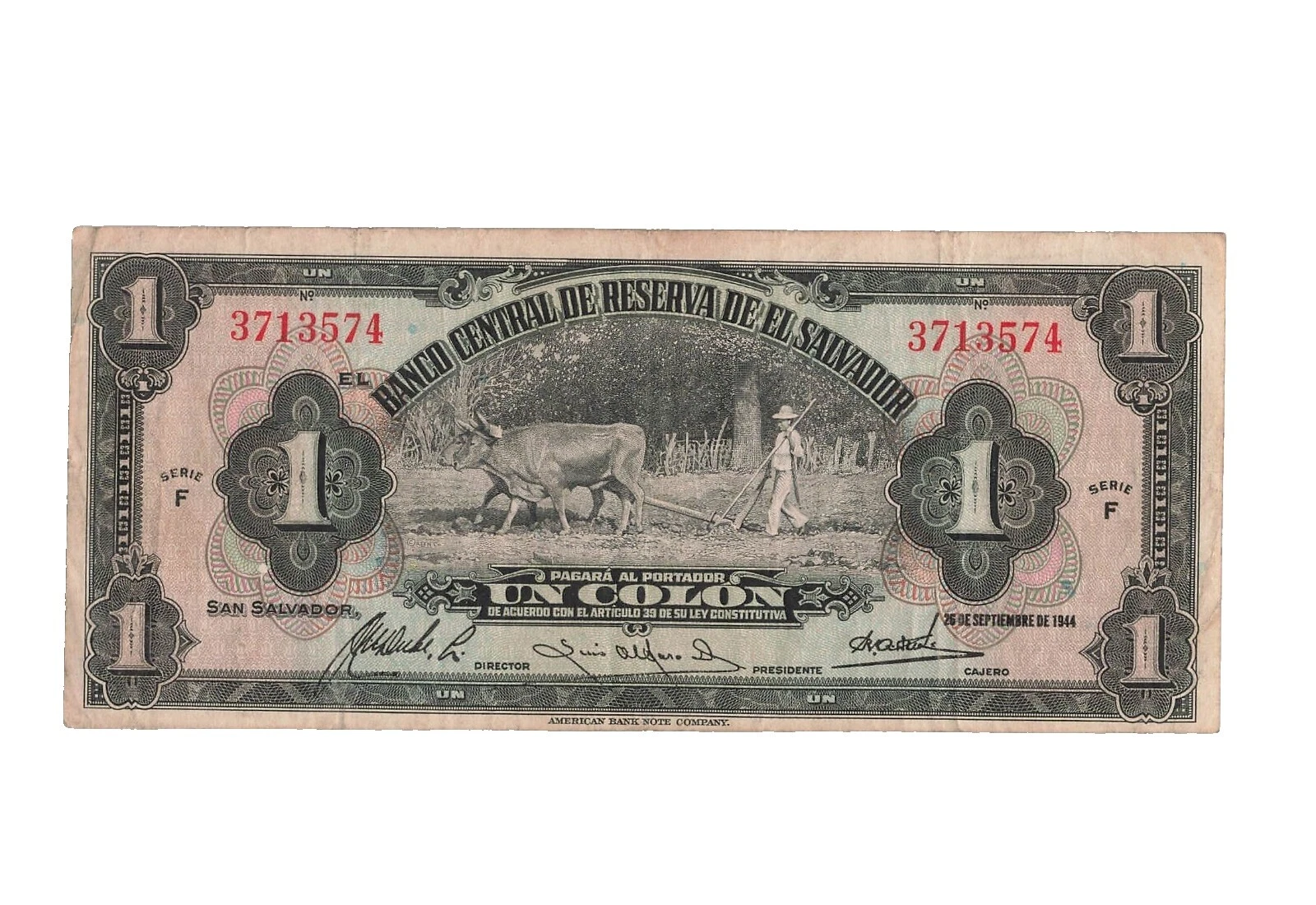 1944 año de billetes de Norteamérica y Centroamérica