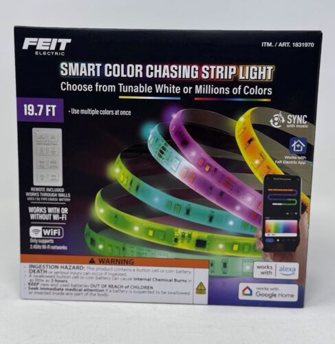 FEIT ELECTRIC 20 FEET SMART COLOR LED CHASING STRIP LIGHT SEALED PACKAGE!