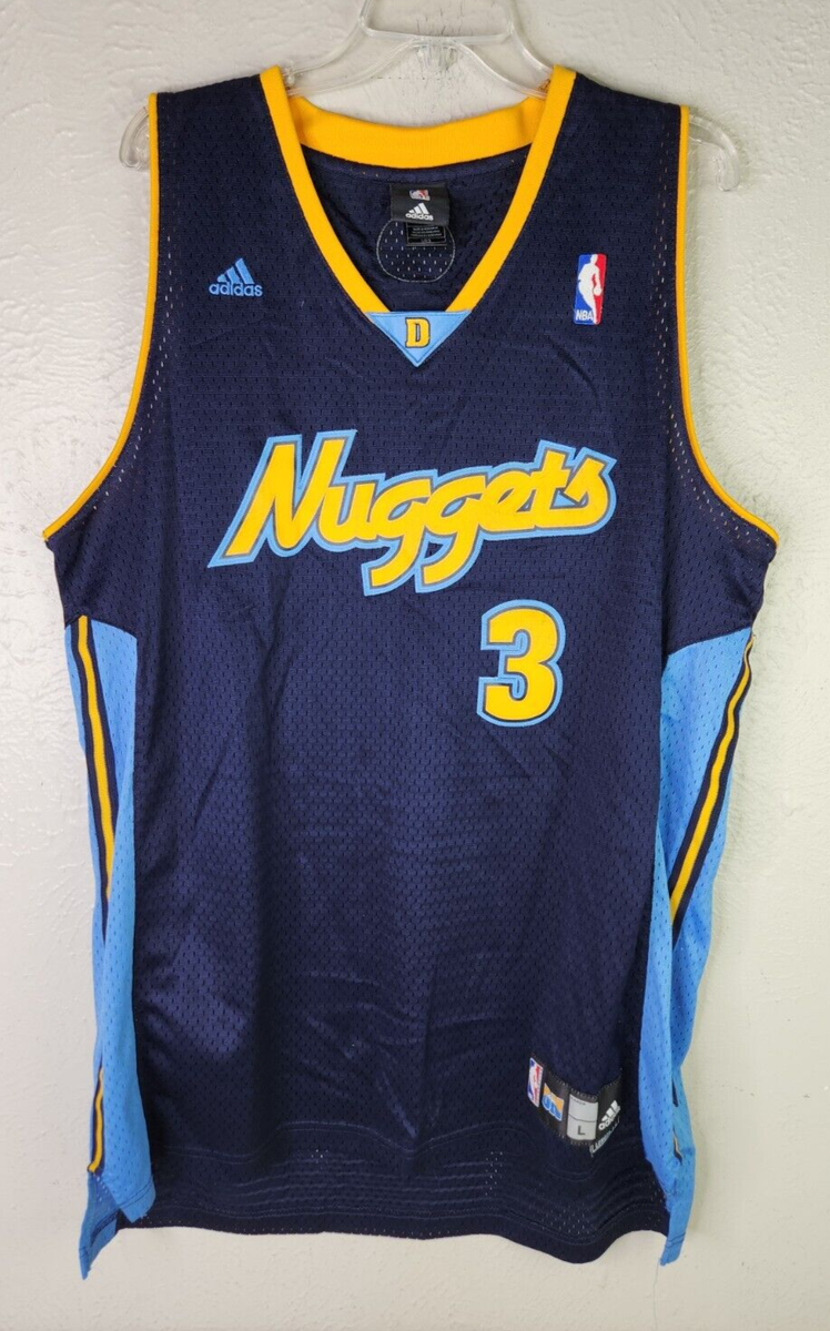 100% Authentic Allen Iverson Adidas Nuggets Swingman Jersey Size