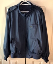 MEMBERS ONLY Mens Windbreaker Jacket Classic Zip Iconic Snap Collar Blue Size 1X