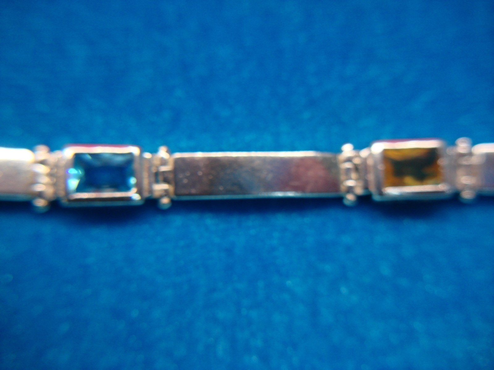 SOLID STERLING SILVER BRACELET WITH 4 DIFF. COLOR… - image 8