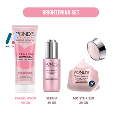 POND'S Brightening SET Gentle Cleanser Serum Moisturizer Gel Barrier Niacinamide