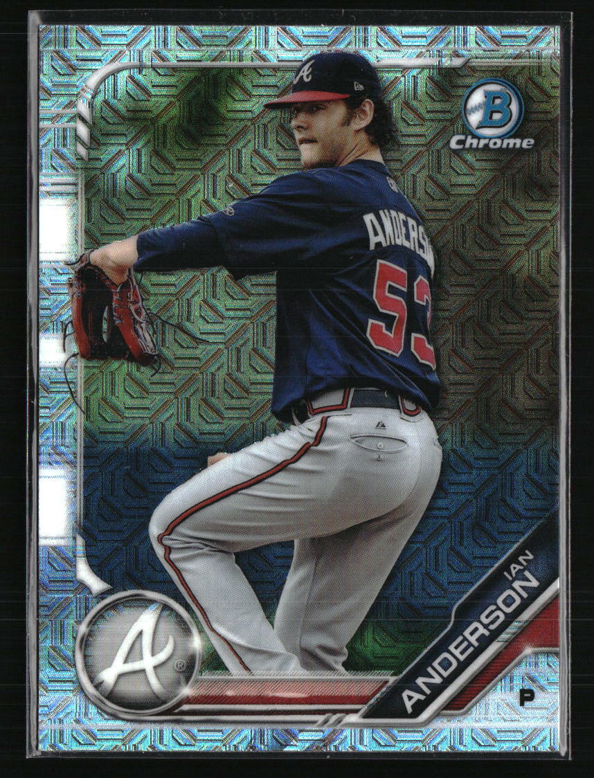 Tarjeta de béisbol Ian Anderson 2019 Bowman Chrome Prospects Mojo Refractor #BCP-47
