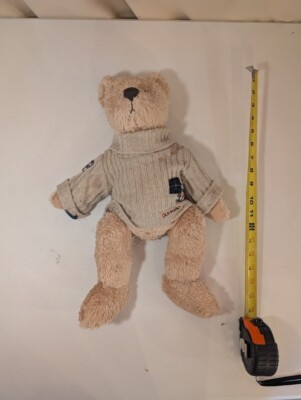 Old Friend Plush Teddy Bear Beige 15'' Stuffed Animal Knit Sweater Stained