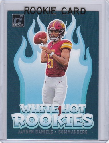 JAYDEN DANIELS ROOKIE CARD Washington Commanders 2024 Donruss WHITE HOT ...