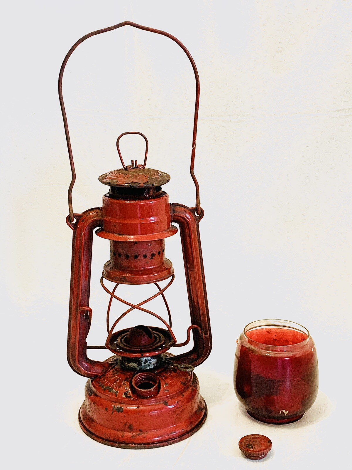 VTG FEUERHAND RED LANTERN RED GLOBE West Germany BABY SPECIAL No.276 NIER PATENT