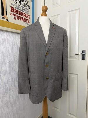 Evisu Deluxe Vintage Blazer Sport Jacke grau kariert Gr. 52 42