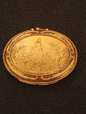 Vintage Max Factor Creme Solid Perfume ''Hypnotique'' In A Gold Engraved Compact