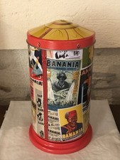 Boite ronde publicitaire en tôle "BANANIA" Kiosque