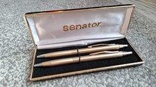Senator Schreibset Vintage Druckbleistift Kugelschreiber wie neu Goldoptik Etui